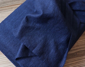 Linen jersey navy 260 g/m2 produced in Italy for shirts, tops, dresses
