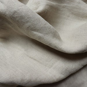 Washed linen, natural, solid color, 170 g/m², linen fabric, Oeko-Tex Standard 100 certified.