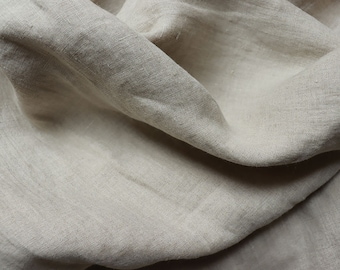Washed linen, natural, solid color, 170 g/m², linen fabric, Oeko-Tex Standard 100 certified.