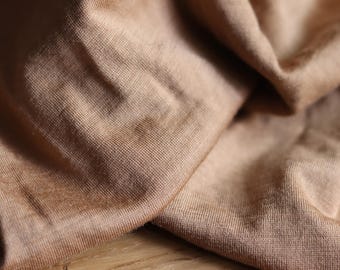 Merino wool jersey hazelnut 190 g/m2 perfect for long-sleeved shirts, underwear, t-shirts and children's clothing