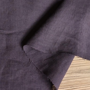 Linen washed asphalt plain 200 g/m2/ linen fabric Oeko Tex 100