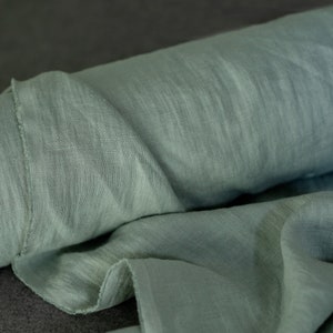 Linen washed Mint Uni 200 g/m2/ Linen fabric Oeko Tex 100