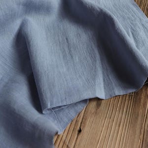 Linen washed grey blue plain 200 g/m2/ Linen fabric Oeko Tex 100