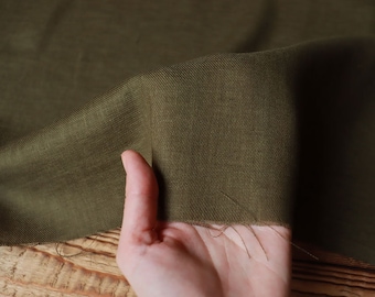 Linen/cotton mix twill Kokka Olive Kokka for trousers, skirts, dresses, or accessories