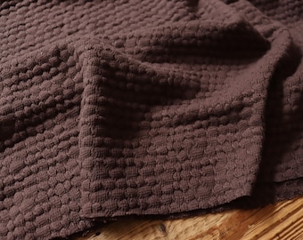Organic cotton knit waffle 285 g/m2 brown for cardigans, shirts, tops, dresses