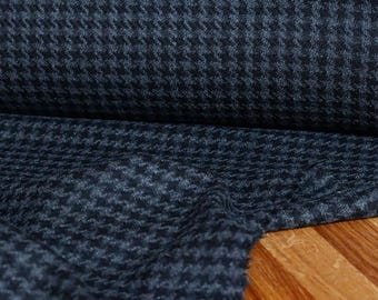 Wool fabric extra fine Pepita 530 g/m2 Reda Gray-Black made in Italy