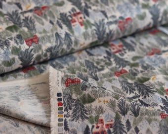 Cotton fabric Hokkoh Forest Print Green for clothing or accessories
