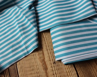 Viscose stripes 130 g/m2 turquoise for dresses, blouses, skirts
