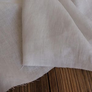 Linen washed white plain 170 g/m2/ linen fabric Oeko Tex 100