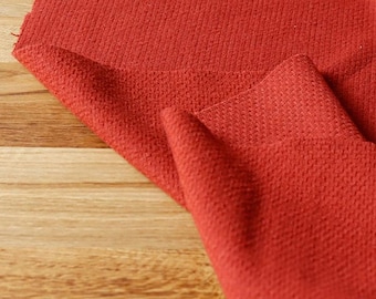 Wool fabric, textured, 400 g/m², terracotta. Blazers, vests, trousers, made in Italy.