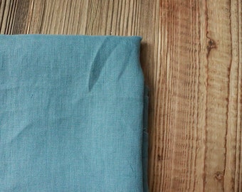 Lino lavato blu pacifico Uni 170 g/m2/tessuto di lino Oeko Tex 100