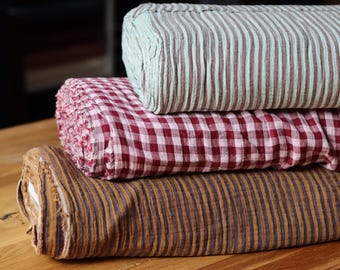 Double Gauze Sage 120 g/m2 Stripes perfect for trousers, skirts, dresses OEKO Tex