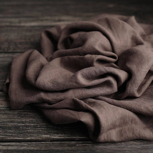 Lino lavado, color cacao liso, 200 g/m², tejido de lino Oeko-Tex Standard 100
