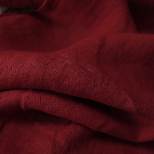 Linen washed Burgundy Uni 200 g/m2/ Linen fabric Oeko Tex 100