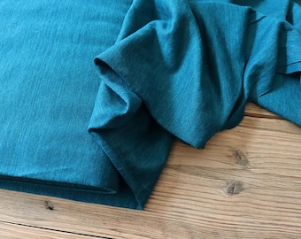Linen jersey petrol 260 g/m2 produced in Italy for shirts, tops, dresses