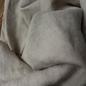 Linen washed Natural Uni 170 g/m2/ Linen fabric Oeko Tex 100