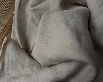 Linen washed Natural Uni 170 g/m2/ Linen fabric Oeko Tex 100