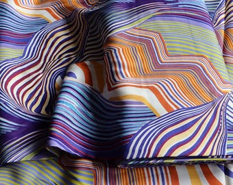 Viskose Druck Linien 175 g/m2 Blau geeignet für Kleider oder Blusen, OEKO Tex 100