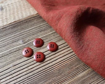 Taguna nut buttons with 4 holes, 18 mm, caramel