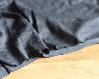 Merino wool jersey, dark grey, 190 g/m², perfect for long-sleeved shirts, underwear, t-shirts and children's clothing.