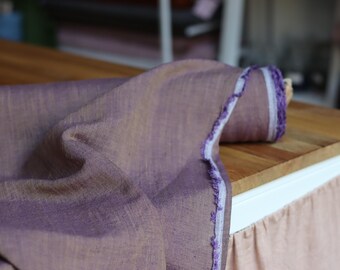 Linen-Tencel blend chambray 170 g/m2 purple for dresses, trousers, blouses