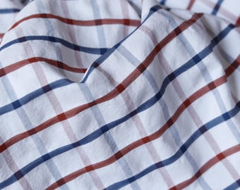 Cotton Poplin – Designer Deadstock Check 170 g/m2 White
