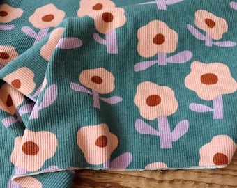 Organic RIPPJERSEY flowers JB 225 g/m2 green