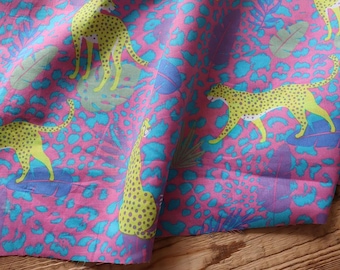 Batiste Leopard Print 75 g/m2 Pink, perfect for blouses, skirts, dresses, OEKO-TEX certified