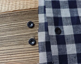 Mother-of-pearl buttons with 2 holes, 13 mm, steel blue