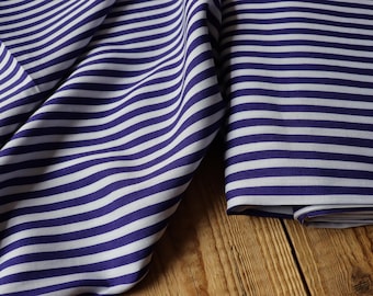 Viscose stripes 130 g/m2 navy blue for dresses, blouses, skirts