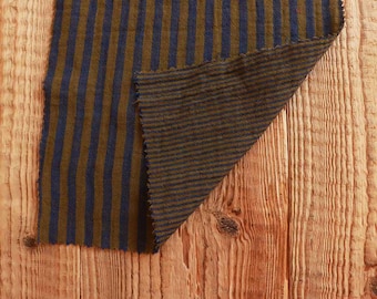 Double Gauze Olive Blue 125 g/m2 Stripes perfect for trousers, skirts, dresses OEKO Tex