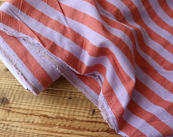 Yarn-dyed cotton fabric, checkered orange and purple, for clothing and decoration