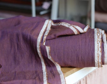 Linen-Tencel blend Chambray 170 g/m2 Plum for dresses, trousers, blouses