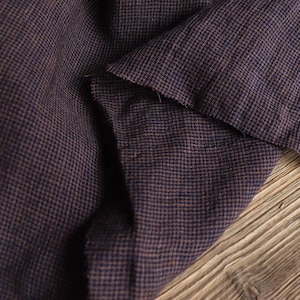 Linen Agata stonewashed extra fine 160 g/m2 Blue Brown Linen fabric for dresses, trousers, blouses
