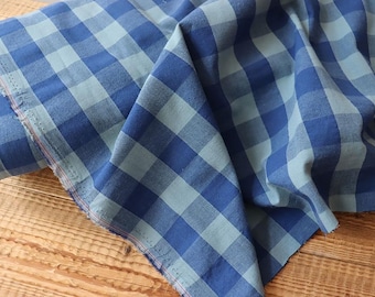 Yarn-dyed cotton fabric, checkered green, for clothing and decoration