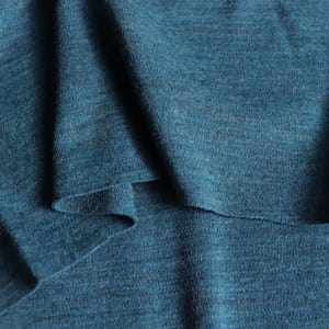 Merinowol gebreide jersey petrol melange 250 g/m2 perfect voor shirts met lange mouwen, jurken, rokken, mutsen en kinderkleding