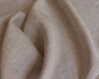 Washed linen, natural, solid color, 170 g/m², linen fabric, Oeko-Tex Standard 100 certified.