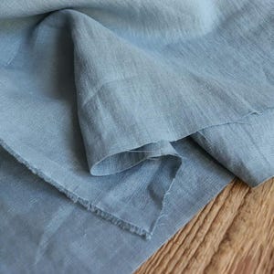 Washed linen Dusty Mint Uni 200 g/m2/ Linen fabric Oeko Tex 100