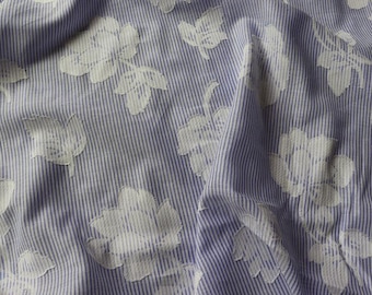 Batiste striped embroidery 110 g/m2 blue, perfect for blouses, skirts, dresses, OEKO-TEX certified