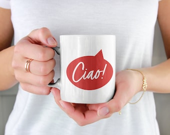 Ciao Red Mug (Hello in Italian)