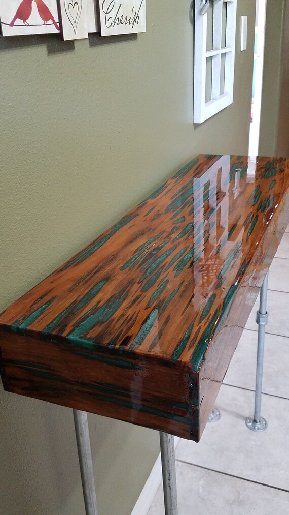 Epoxy Resin Table Custom Pecky Cypress Table with Green Etsy