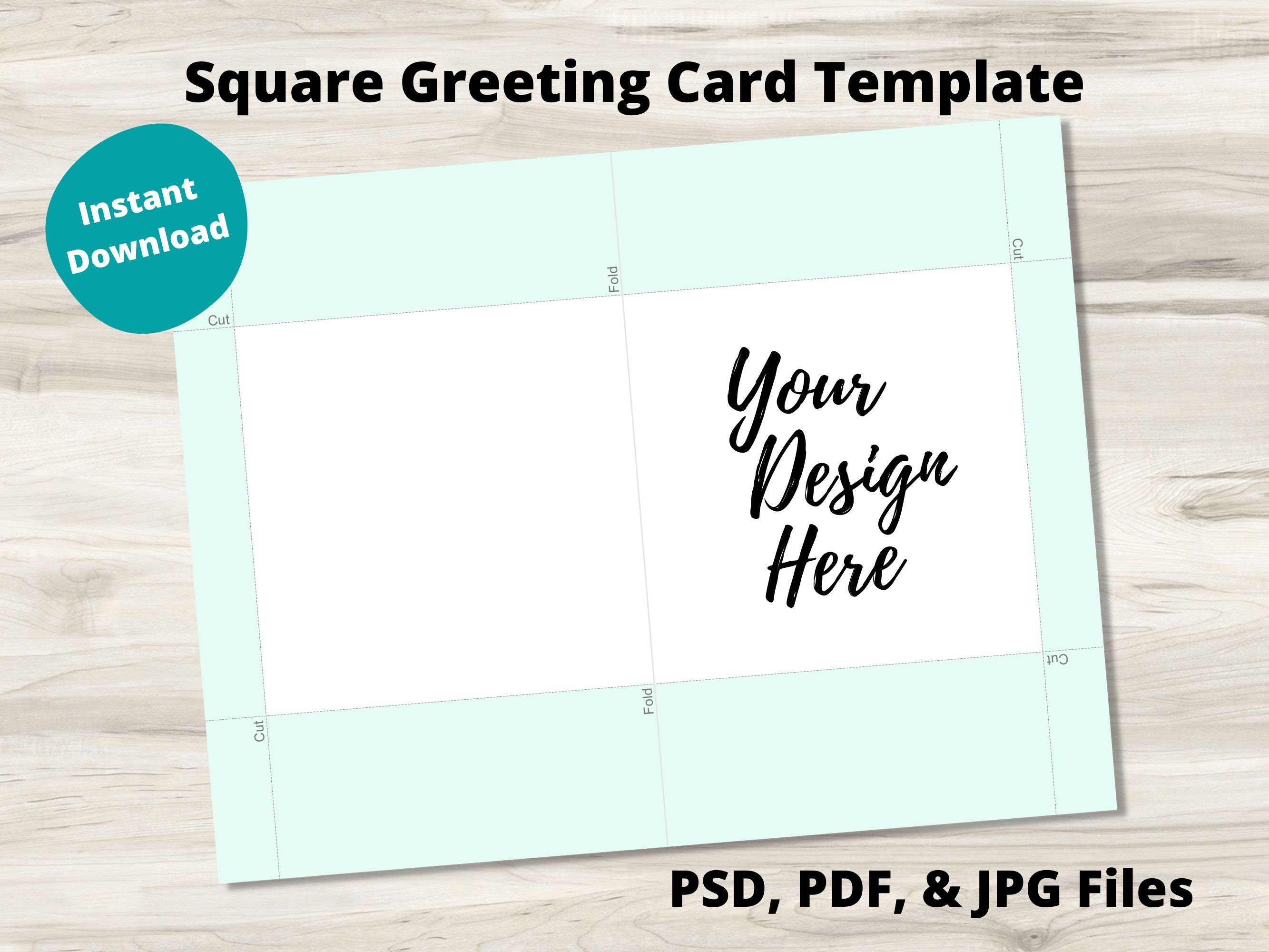 Square Greeting Card Template PSD, PDF, & Jpg Files, Design Your Own