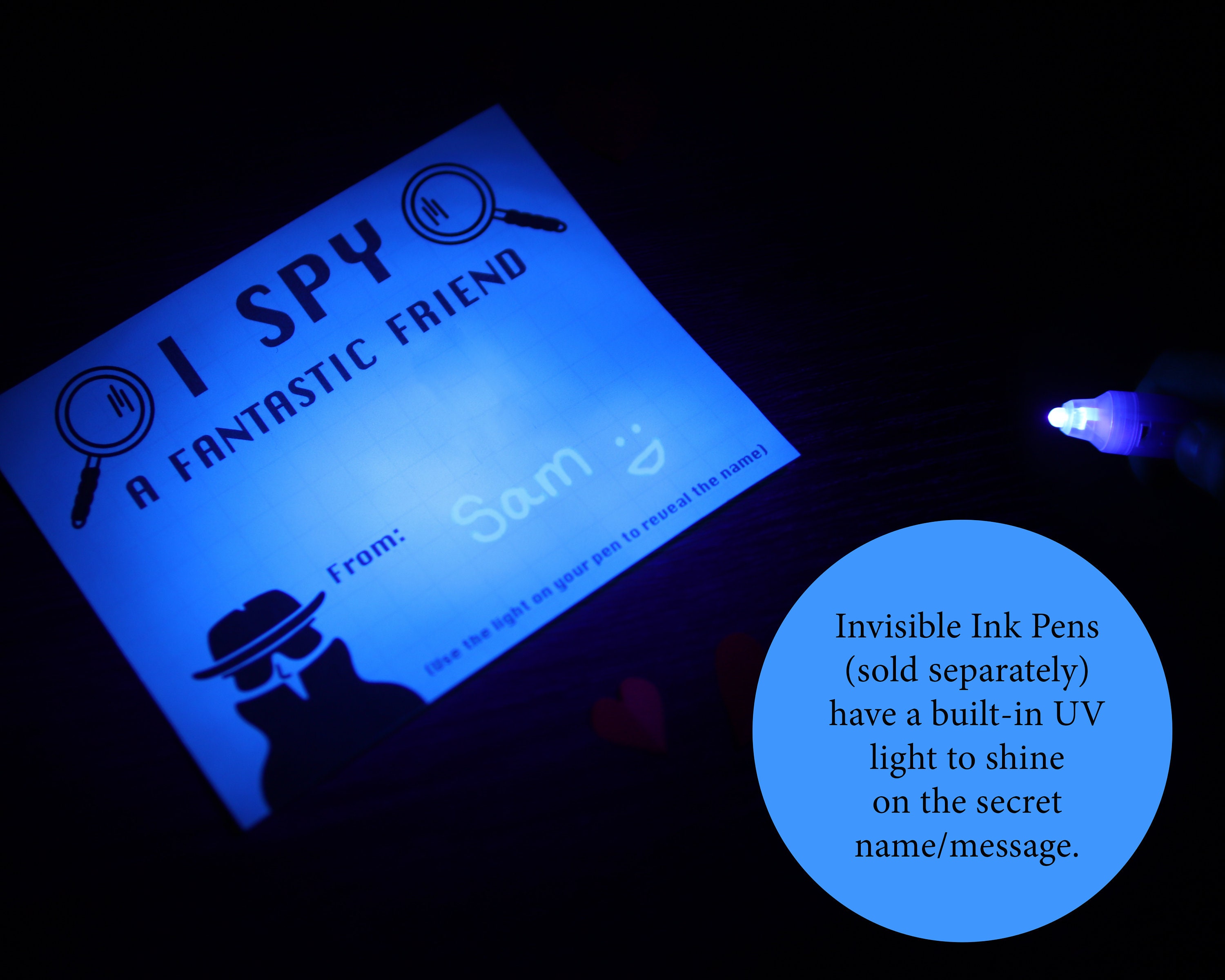 Printable Invisible Ink Pen Valentine Secret Agent Cards I Spy School Valentine For Friend