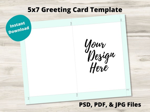 5x7 A7 Greeting Card Template PSD PDF & Jpg Files Design | Etsy
