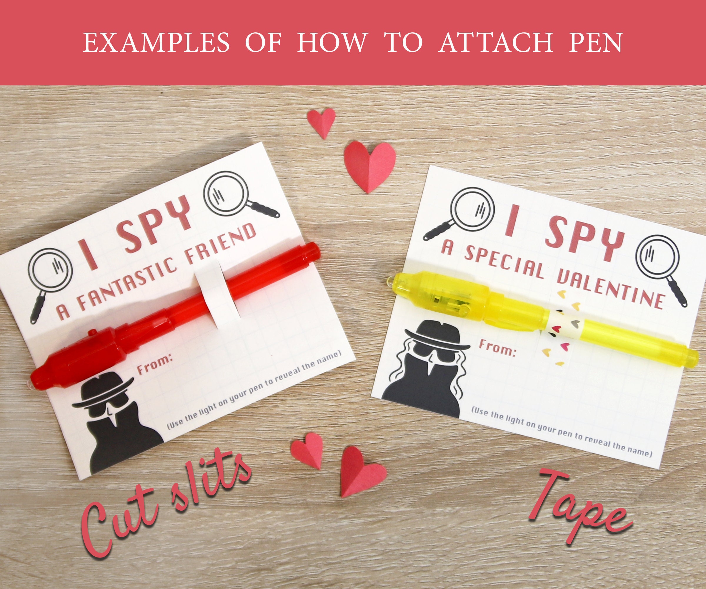 Printable Invisible Ink Pen Valentine Secret Agent Cards I Spy School Valentine For Friend
