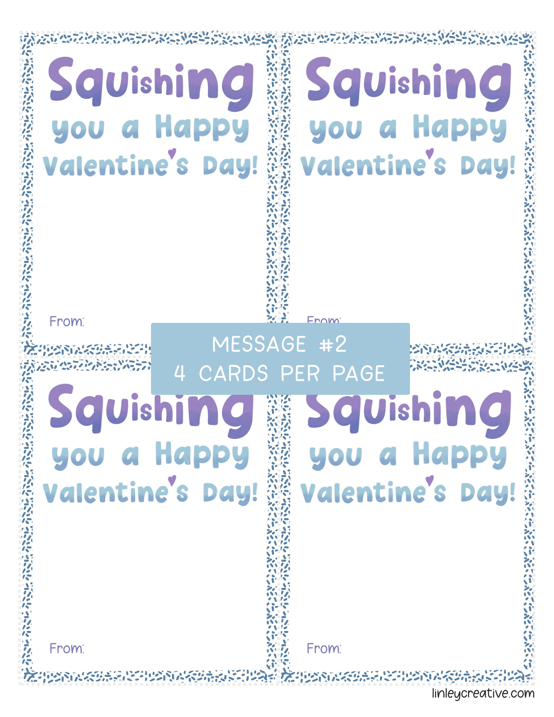 Printable Squishy Valentine, School Valentine's Day Cards for Friends ...