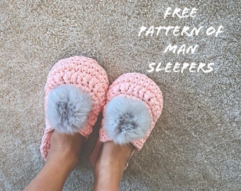 PDF crochet PATTERN HOME sleepers (sizes 36/37, 38/39, 40/41)