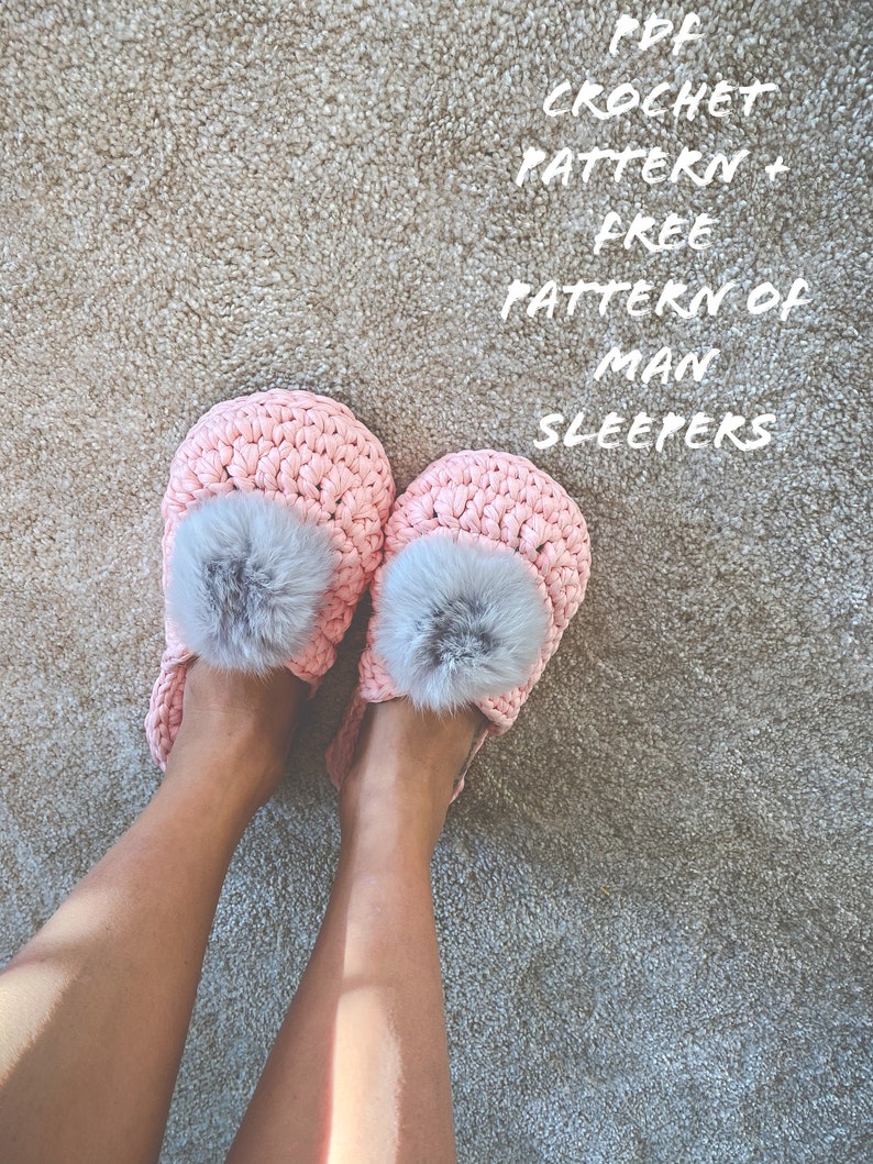 PDF crochet PATTERN HOME sleepers sizes 36/37, 38/39, 40/41 image 1