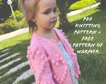 PDF KNITTING pattern cardigan HEART (8 sizes)