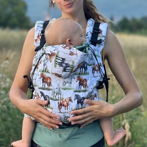 Carregador ergonômico para bebês BAMBEARI, carregador ajustável para bebês, carregador para crianças pequenas, carregador para bebês amantes de animais, carregador adorável para bebês,